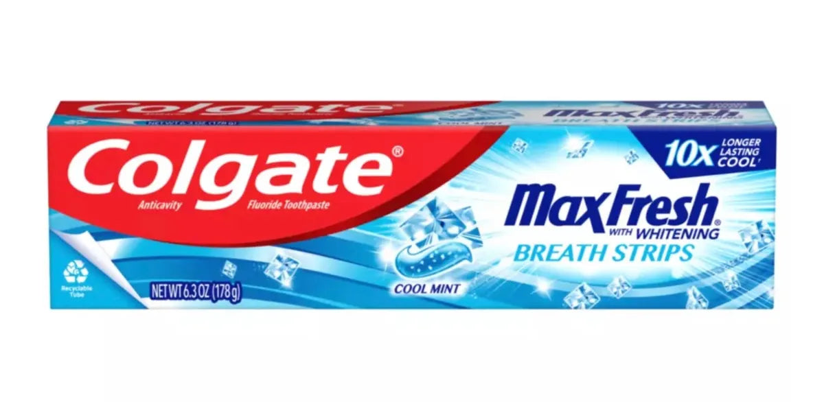 Colgate MaxFresh w/ Whitening and Mini Breath Strips (Full Size)