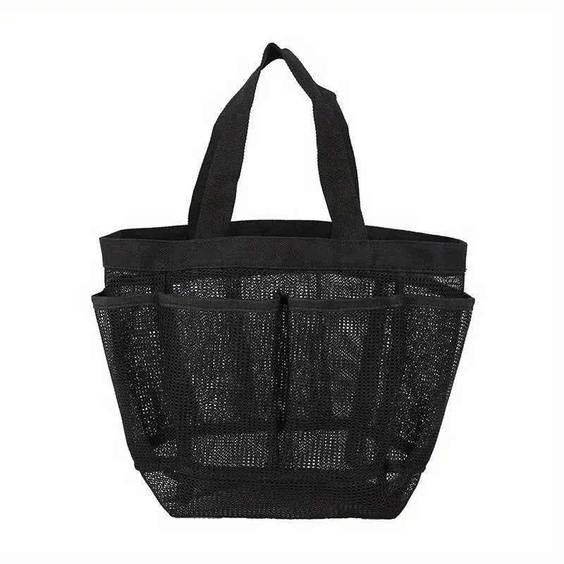 1pc Shower Caddy, 7 Pockets Mesh Shower Caddy with Handle, Large Capacity Separate Compartment.