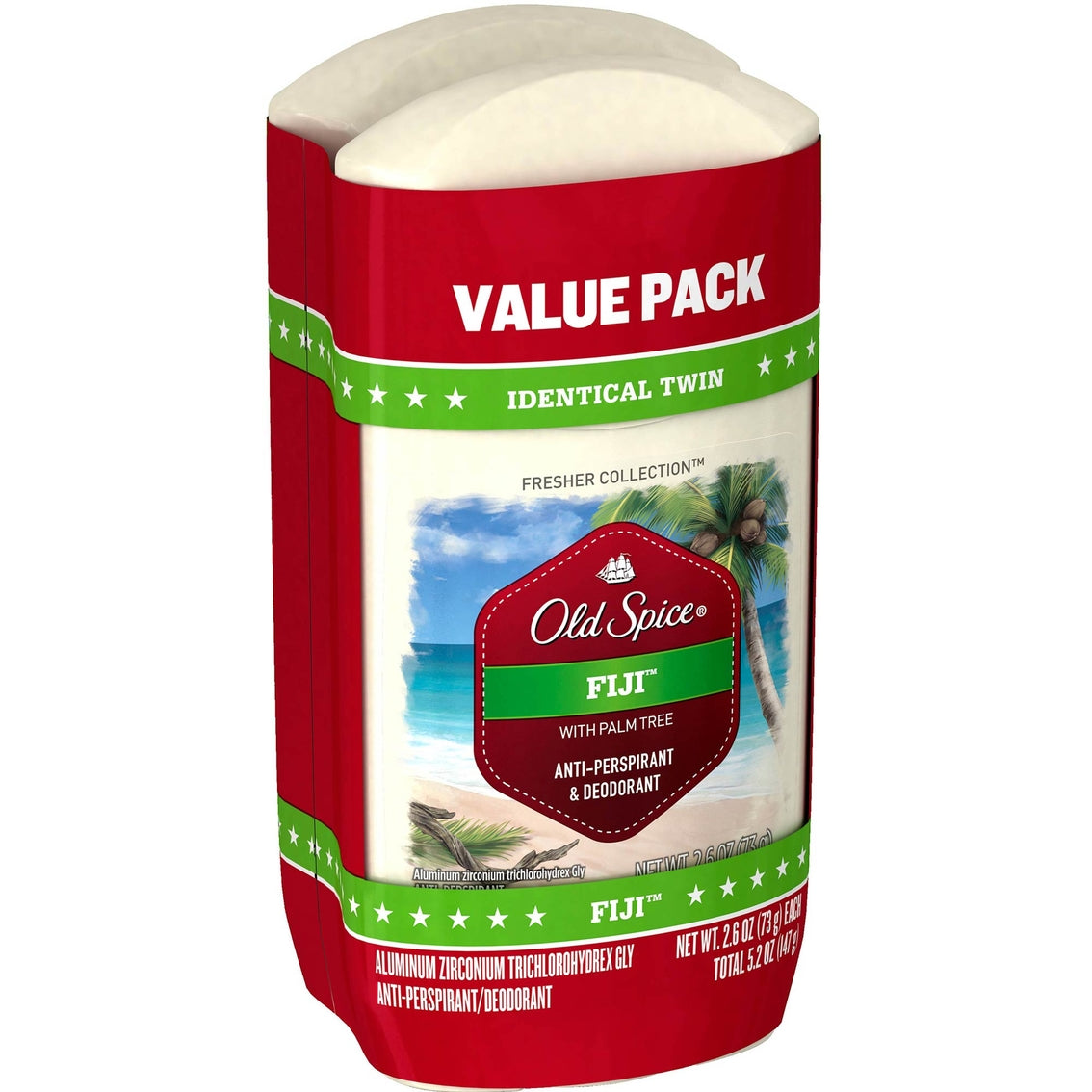 Old Spice Antiperspirant Deodorant for Men, Fiji, 2.6 oz, Twin Pack
