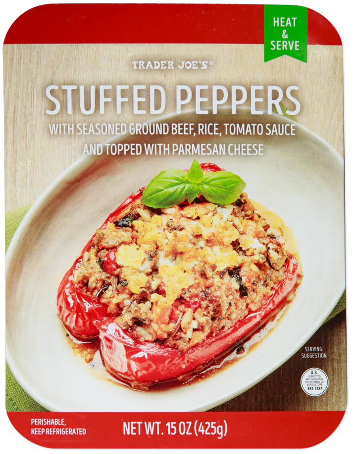 Stuffed Red Bell Peppers w/ Ground Beef