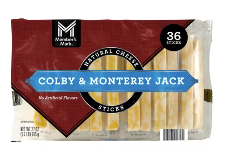 Member's Mark Colby and Monterey Jack cheese sticks, 36 count, 27 oz