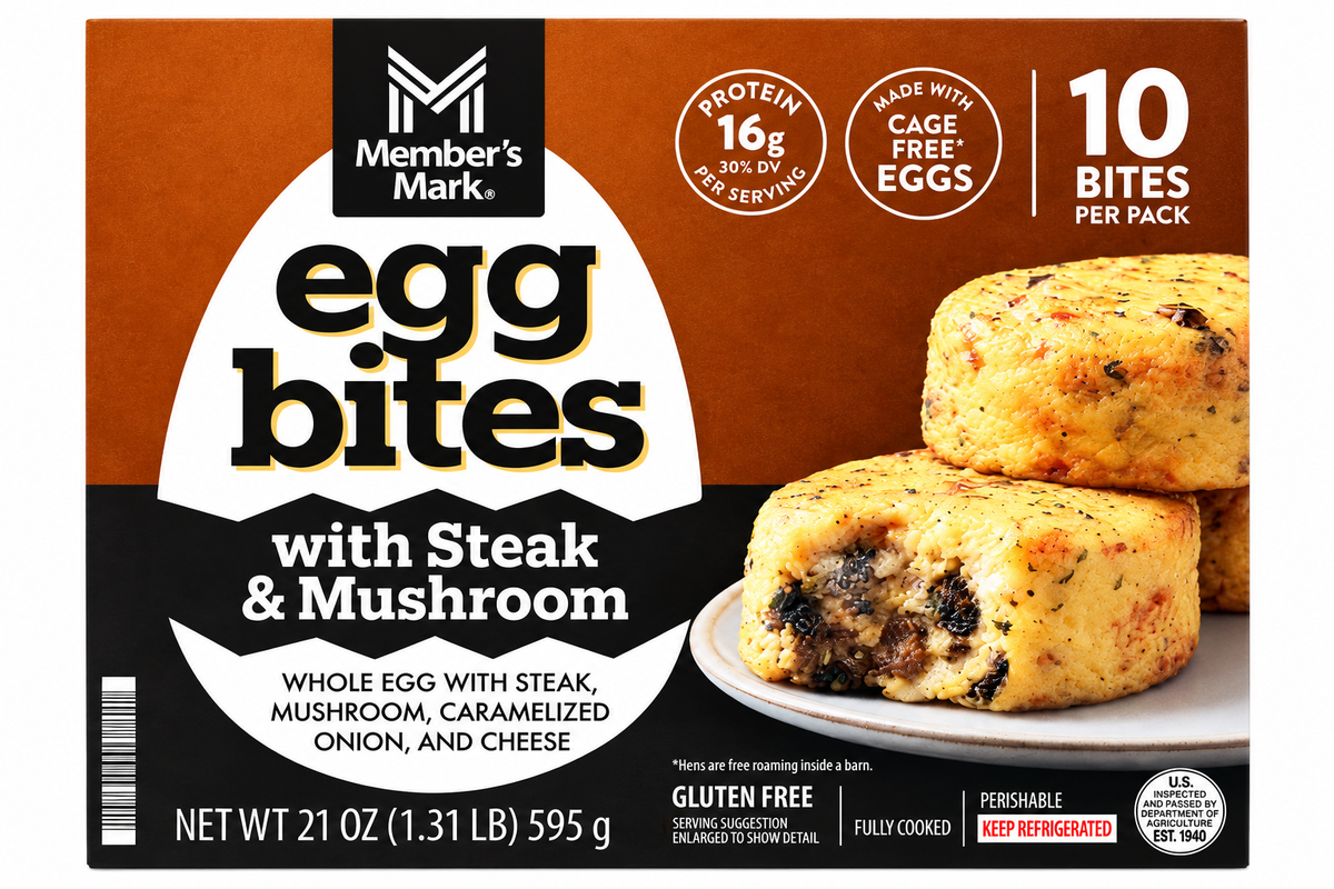 Member's Mark Steak and Mushroom Egg Bites, ten bites, five packs of two, 21 oz
