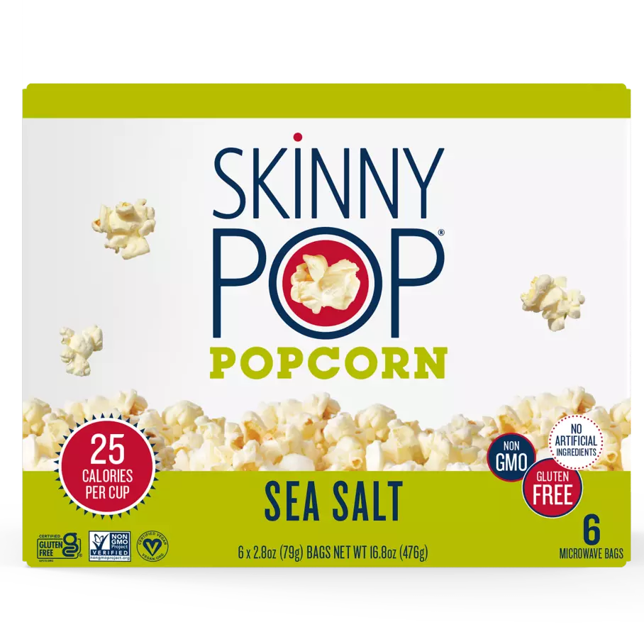 SkinnyPop Gluten-Free Sea Salt Microwave Popcorn 6pk