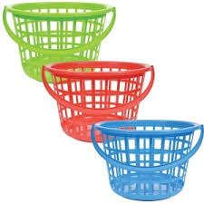 Round Plastic Storage Baskets with Handles
