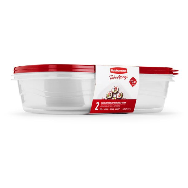 Rubbermaid Take Alongs Square Plastic Storage Containers w/Lids, 2-ct. Packs