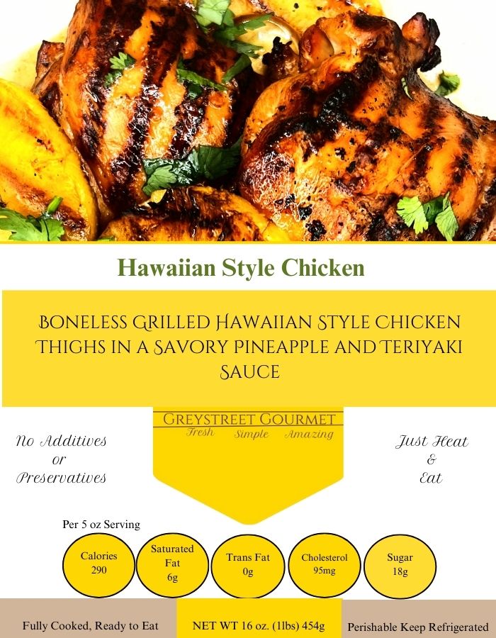 Hawaiian Style Chicken Grilled Boneless Thigh Meat in Teriyaki Sauce and Pineapple