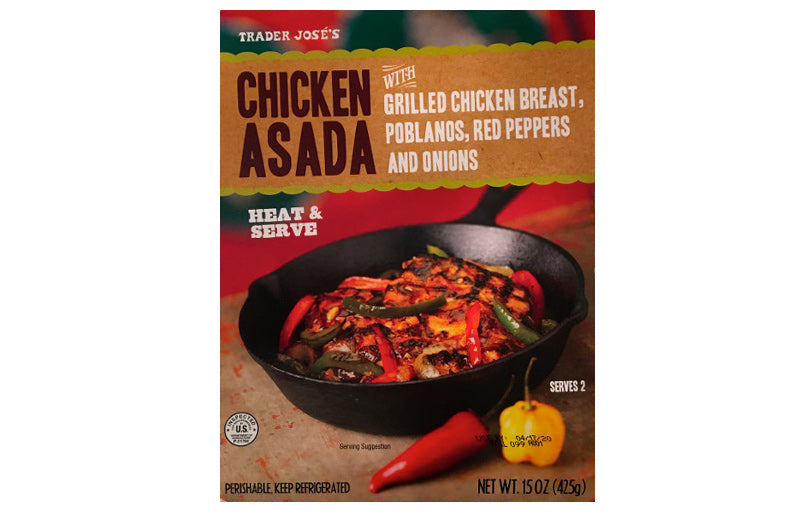 Grilled Chicken Asada w/ Poblanos, Red Peppers and  Onions (2 Servings)