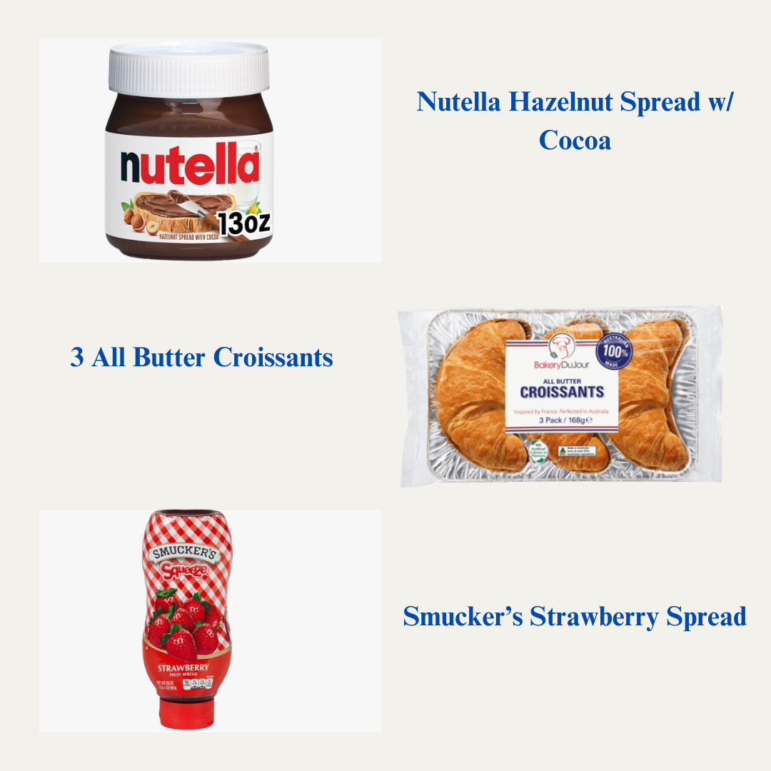 Strawberry & Hazelnut Nutella Crossiant Combo