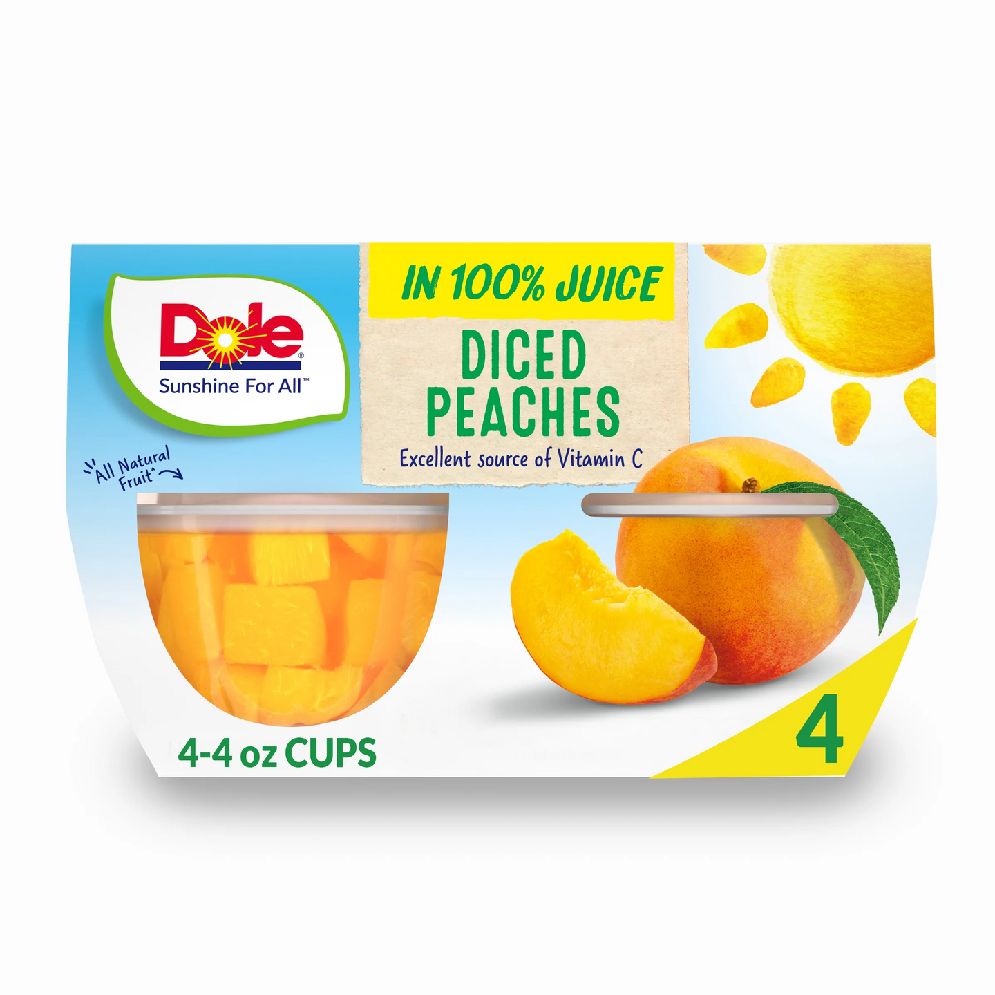 Diced Peaches in 100% Juice 4pk