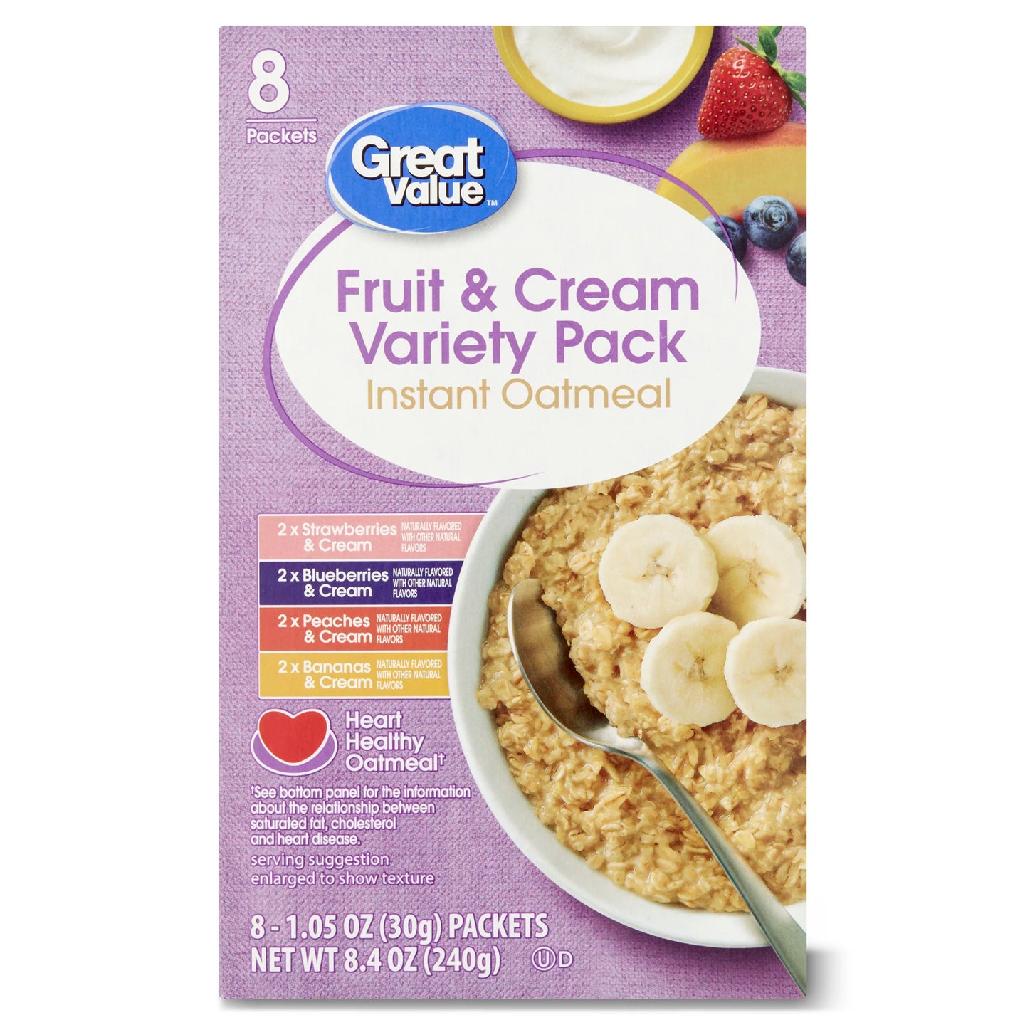 Fruit and Cream Instant Oatmeal Variety Pack 8pk.