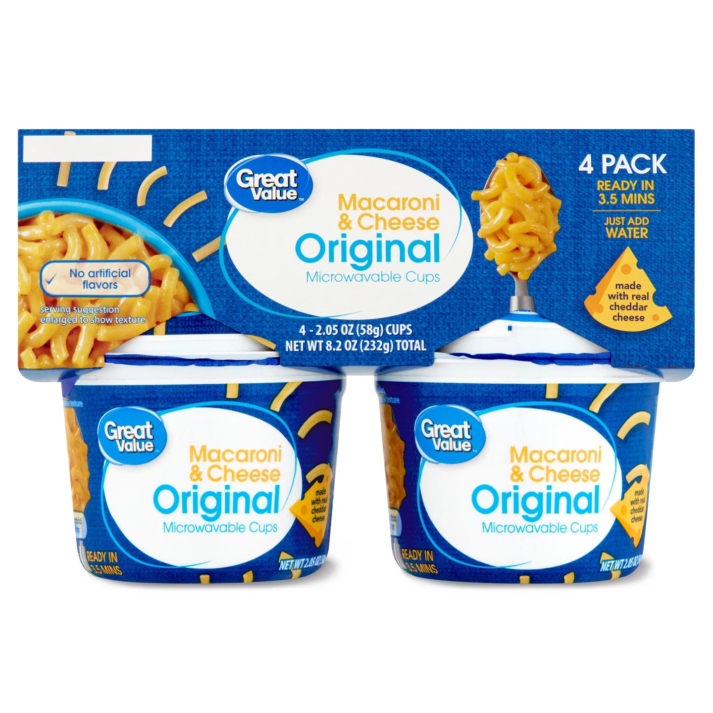 Great Value 4pk Mac and Cheese Cups/$1.86 each