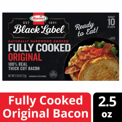 Hormel Original Fully Cooked Black Label Bacon (Great Value Buy)