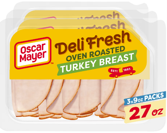 Oscar Mayer Deli Fresh Oven Roasted Turkey Breast Sliced Lunch Meat 3pk (Best Value Buy)