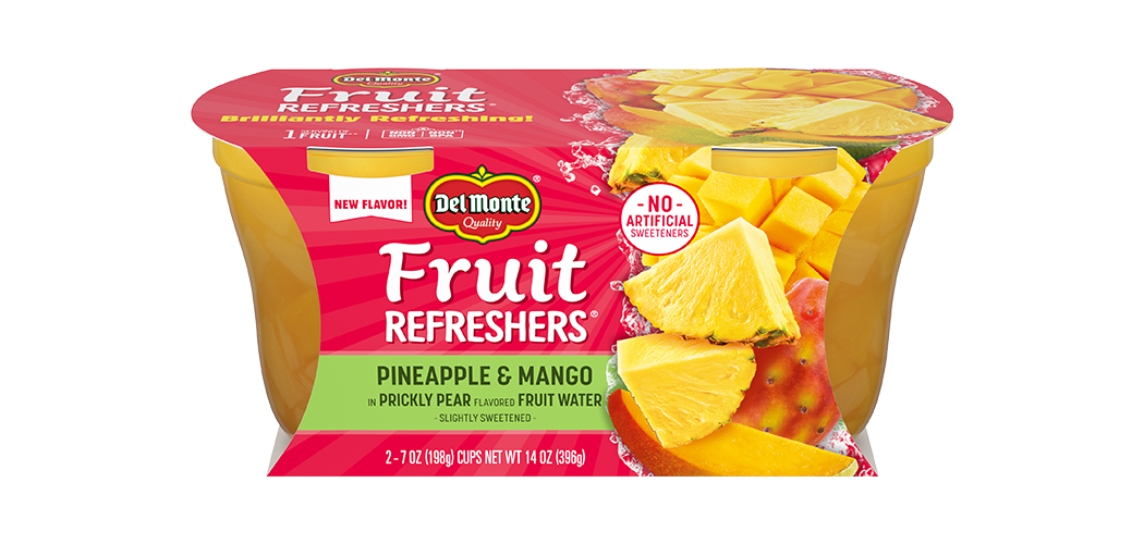 Pineapple & Mango Fruit Refresher in Prickly Pear Flavored Slightly Sweetened Fruit Water