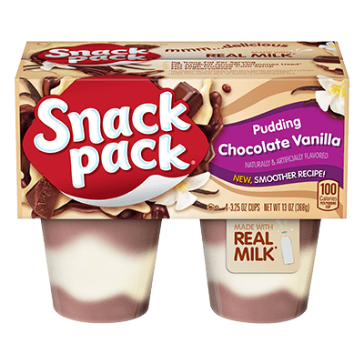 Snack Pack Chocolate & Vanilla Flavored Pudding Swirl 4ct.