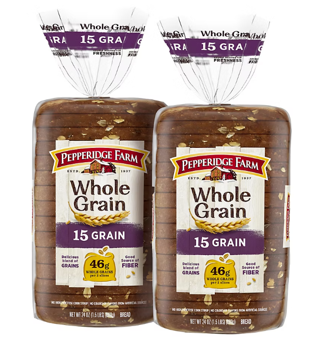 2pk Pepperidge Farm Whole Grain 15 Grain Bread