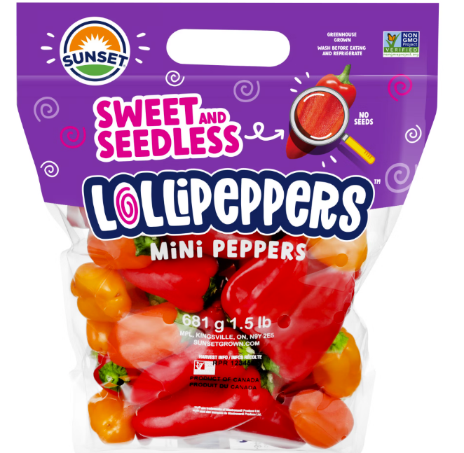Sweet and Seedless LolliPeppers 1.5 lbs.