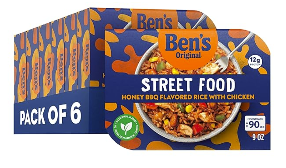 BEN'S ORIGINAL Street Food Honey BBQ Flavored Rice with Chicken 6pk./$5.89 each (Great value Buy)