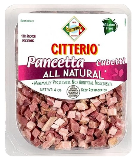 Citterio Premium Uncured All Natural Pancetta (Cubed and Ready to Eat)