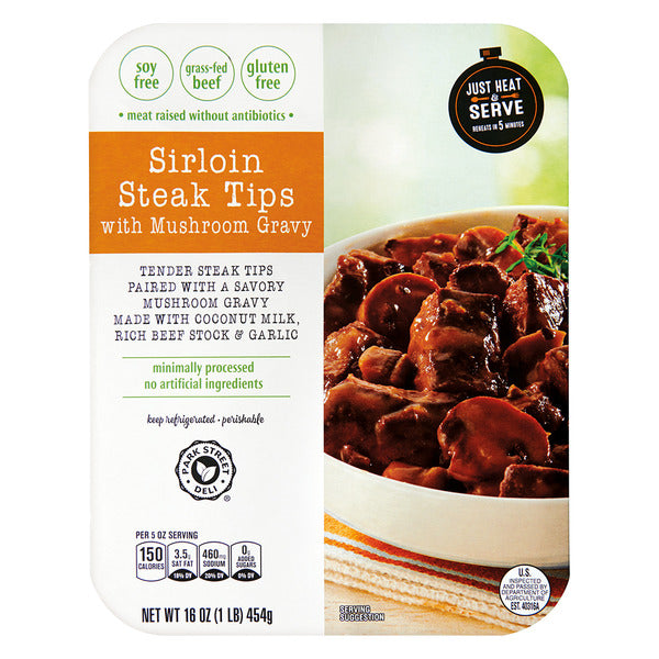 Sirloin Steak Tips In Mushroom Gravy