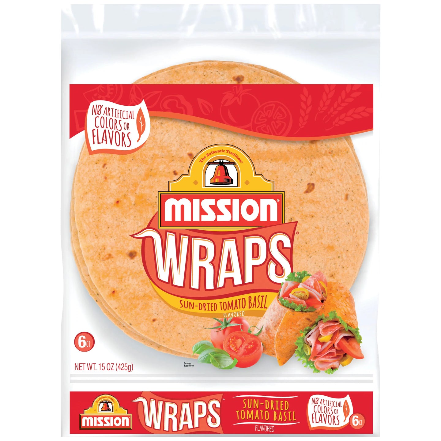 Mission Sun Dried Tomato Basil Wraps 6ct.