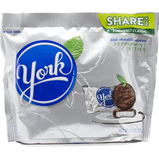 York Dark Chocolate Peppermint Patties Individually Wrapped Candies