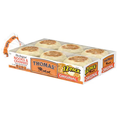 Thomas' Original Nooks & Crannies English Muffins 12 Pack