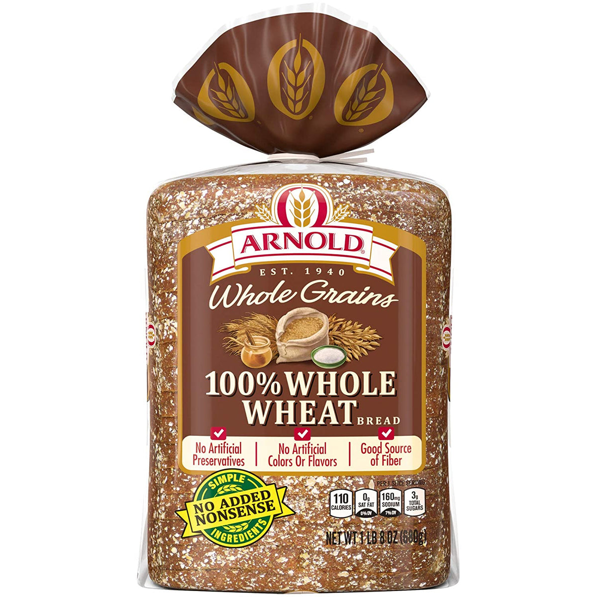 Arnold 100% Wheat Bread 2 pk