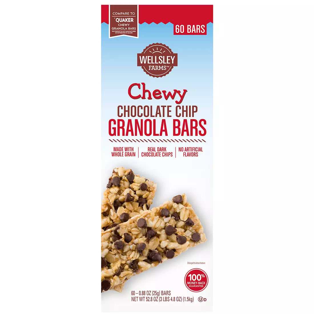 Chewy Chocolate Chip Granola Bars 60ct. (Great Value Buy) $0.31 each