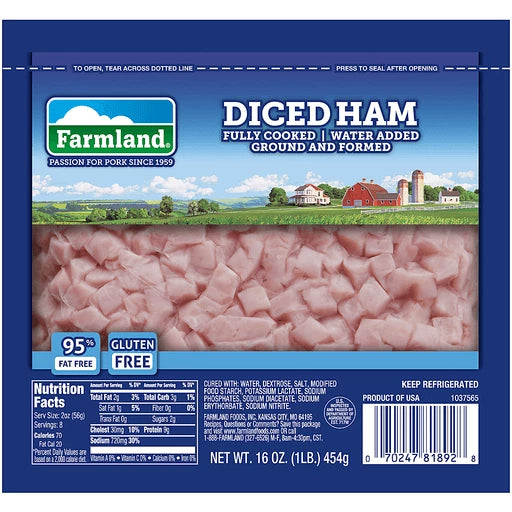 Fully Cooked Diced Ham 1lbs.