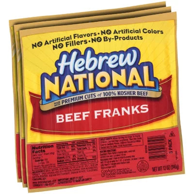 Hebrew National Beef Franks 3pk/$5.83 each (Great Value Buy)