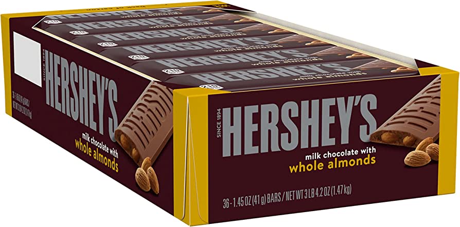 HERSHEY'S Milk Chocolate with Whole Almonds 36ct./$1.23 each (Great Monthly Value Buy)