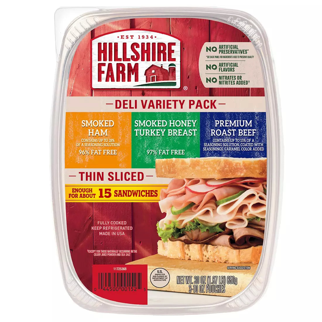 Hillshire Farm Thin Sliced Premium Lunchmeat Deli Trio