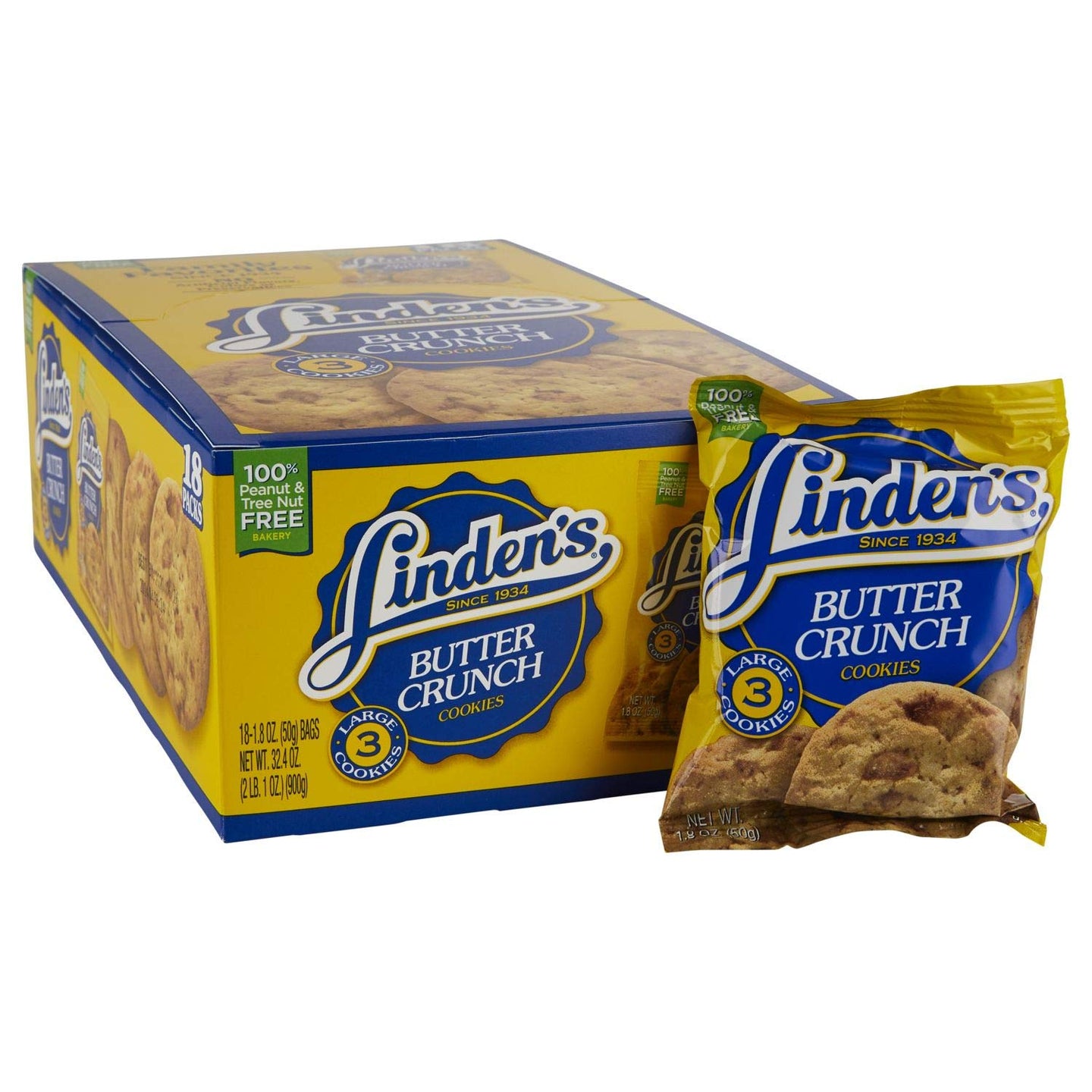 Linden's Famous Butter Crunch Cookies 18ct. (3 Cookies each pack) Great Value Buy