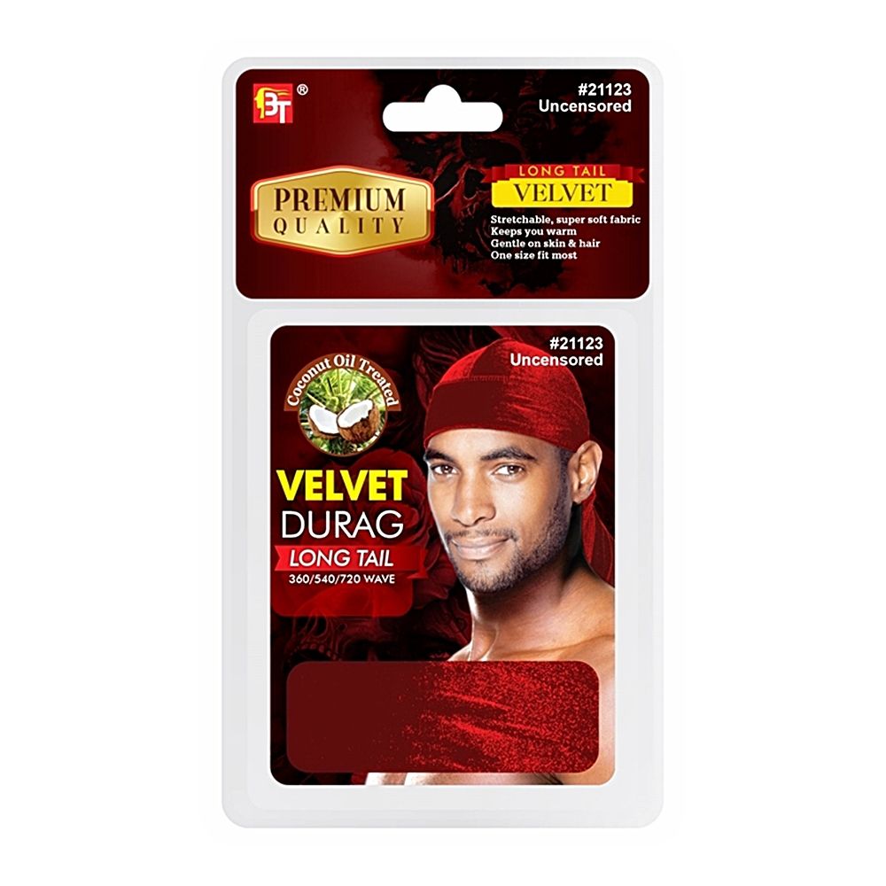 Coconut Oil Treated Satin Durag with Long Tail